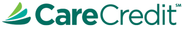 CareCredit logo featuring three green swooshes to the left of the words "CareCredit" in bold teal letters on a light background.